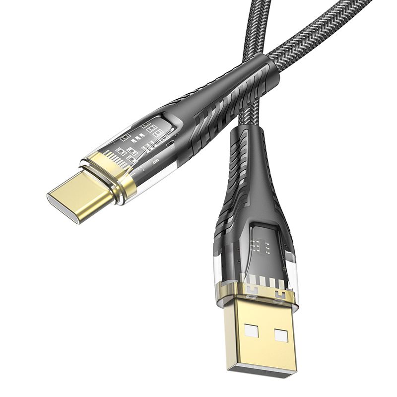 Câble de Données et de Charge USB-A - USB-C HOCO U121, 18W, 1.2m, Noir