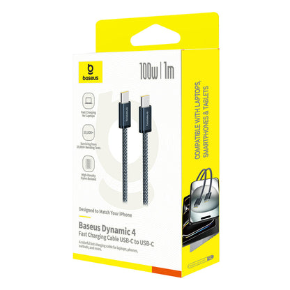 Câble de Données et de Charge USB-C - USB-C Baseus Dynamic 4 Series, 100W, 1m, Bleu Marine P10381400121-00
