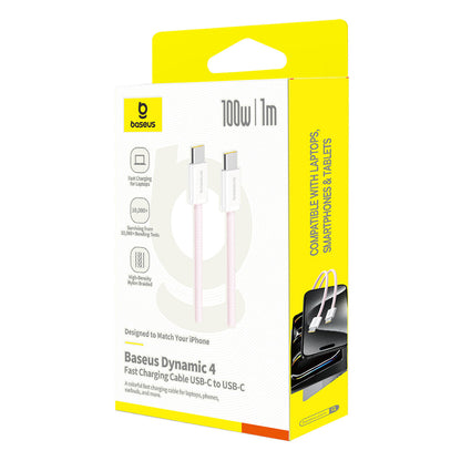 Câble de Données et de Charge USB-C - USB-C Baseus Dynamic 4 Series, 100W, 1m, Rose P10381400411-00