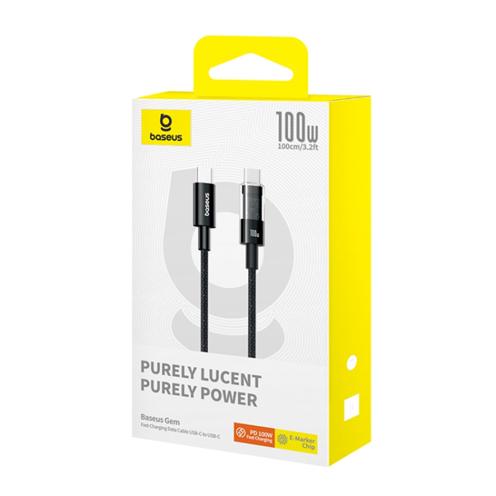 Câble de Données et de Charge USB-C - USB-C Baseus Gem, 100W, 1m, Noir P10373000111-00