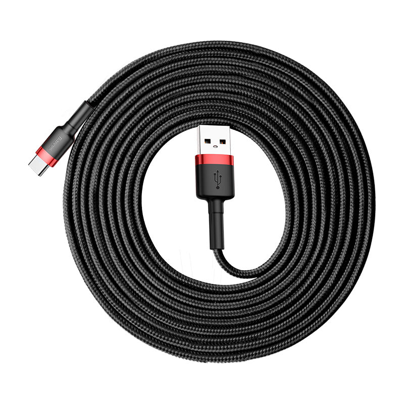 USB-A - USB-C Daten- und Ladekabel Baseus Cafule, 18W, 3m, Rot CATKLF-U91
