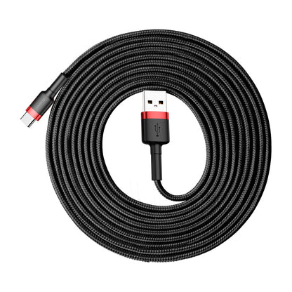 USB-A - USB-C Daten- und Ladekabel Baseus Cafule, 18W, 3m, Rot CATKLF-U91