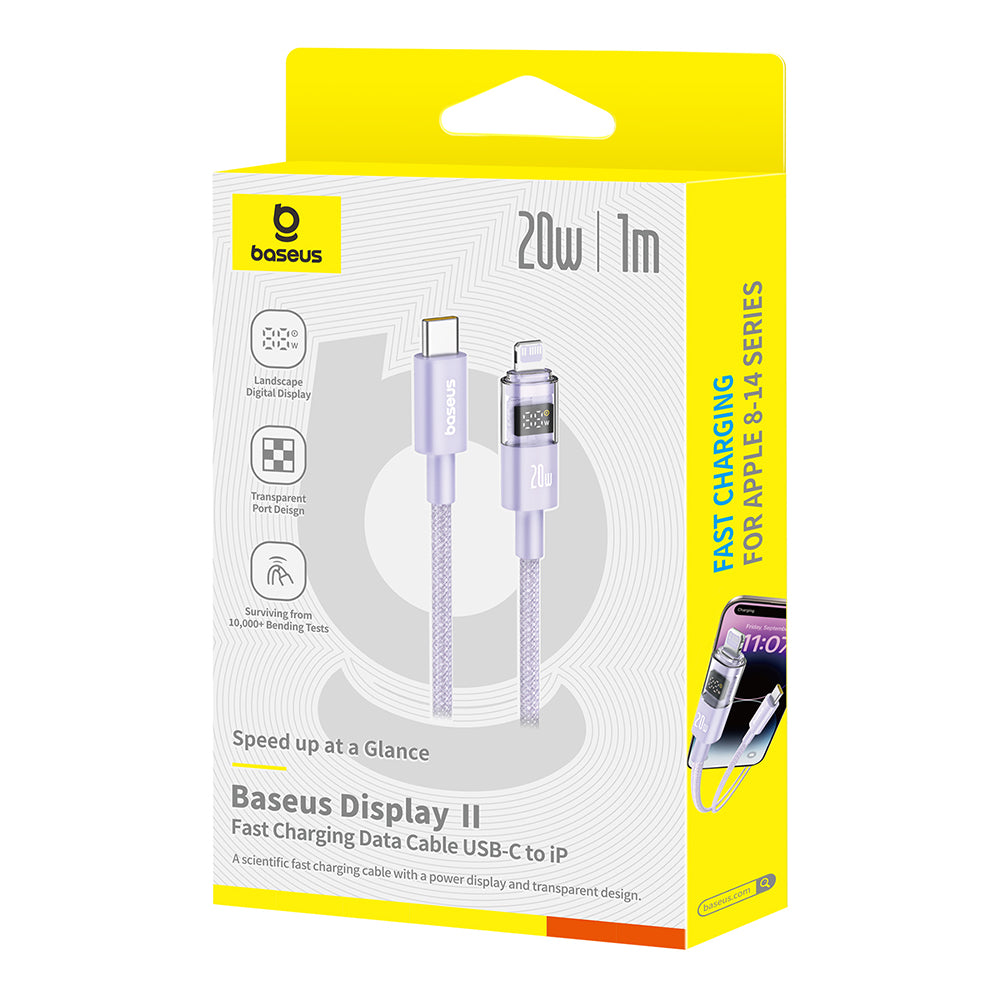 USB-C - Lightning Baseus Display 2 Daten- und Ladekabel, 20W, 1m, Lila P10382703511-00