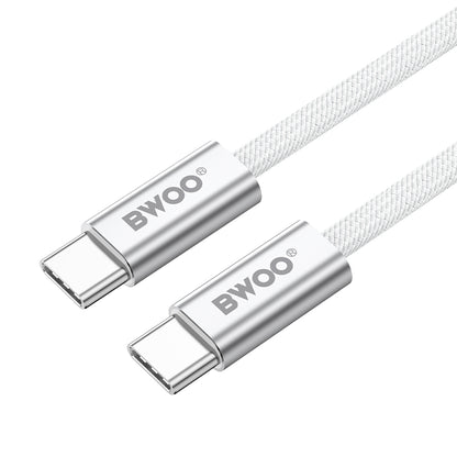 Câble de Données et de Charge USB-C - USB-C BWOO BO-X317C, 240W, 1m, Blanc