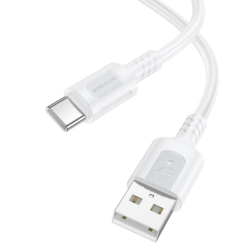 Câble de Données et de Charge USB-A - USB-C Borofone BX111 Feliz, 20W, 1m, Blanc