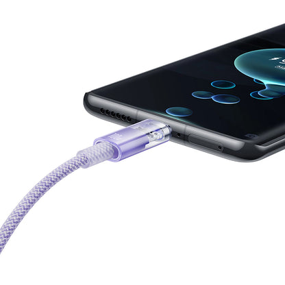 Câble de Données et de Charge USB-A - USB-C Baseus Explorer, 100W, 1m, Mauve CATS010405