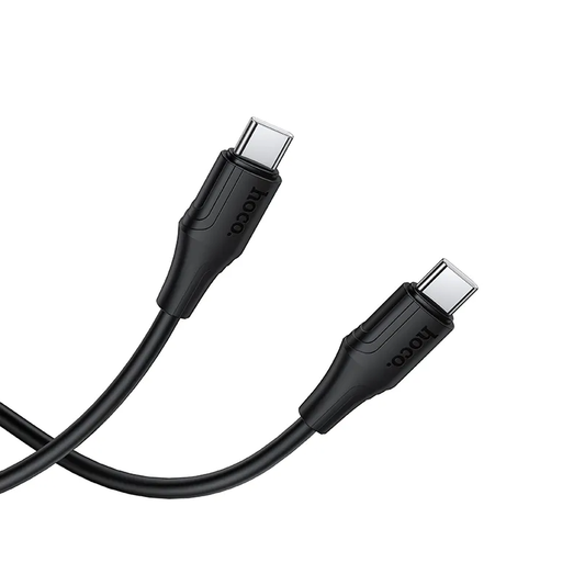 Câble de Données et de Charge USB-C - USB-C HOCO X124, 60W, 1m, Noir