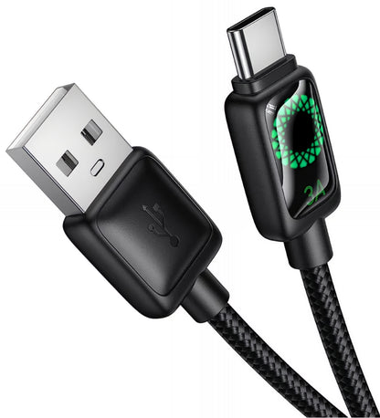 USB-A - USB-C Daten- und Ladekabel HOCO U146, 36W, 1.2m, Schwarz