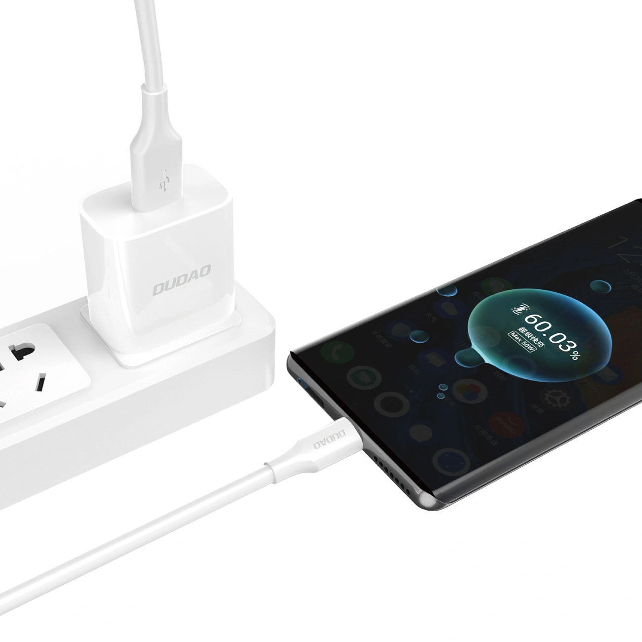 Daten- und Ladekabel USB-A - microUSB Dudao L2SM, 18W, 1,2m, Weiß