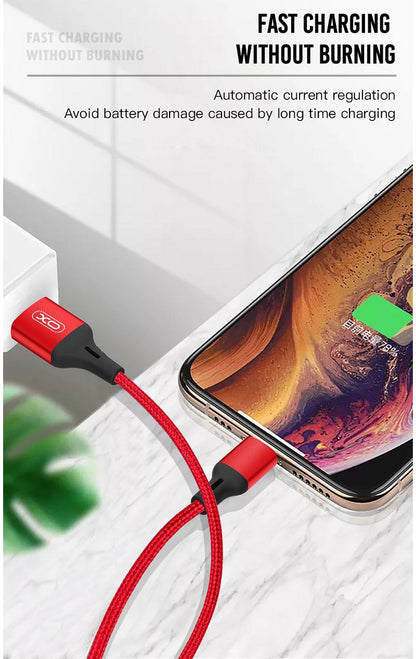 Câble de Données et de Charge USB-A - microUSB XO Design NB143, 18W, 1m, Rouge