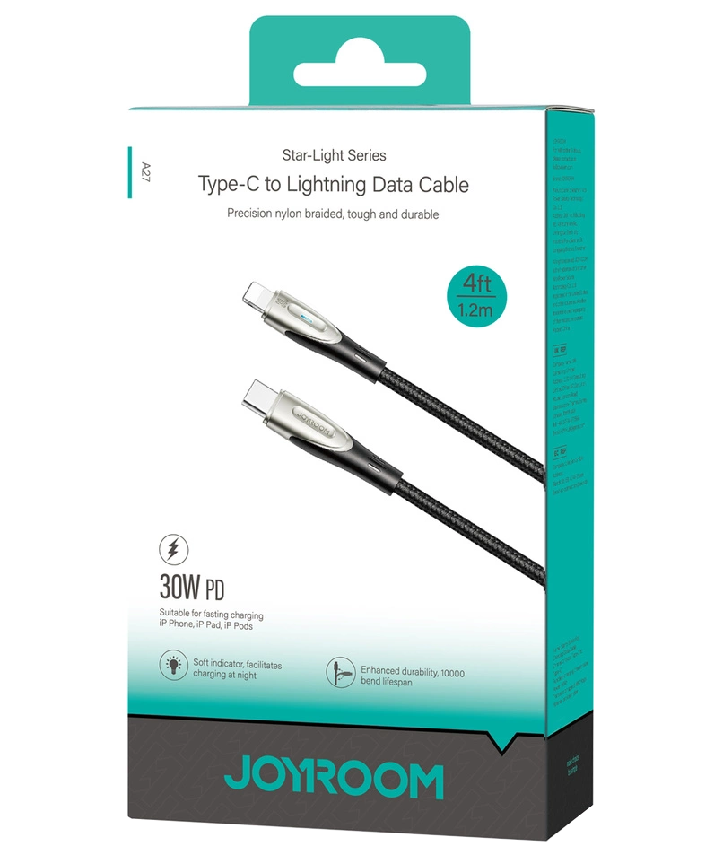 USB-C to Lightning Data and Charging Cable Joyroom S-A31, 30W, 1.2m, Black