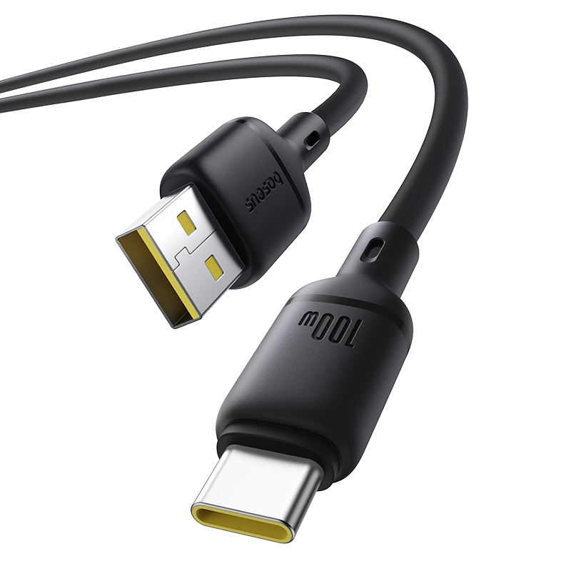 Baseus Silky USB-A to USB-C Data and Charging Cable, 100W, 1m, Black P10377703113-00