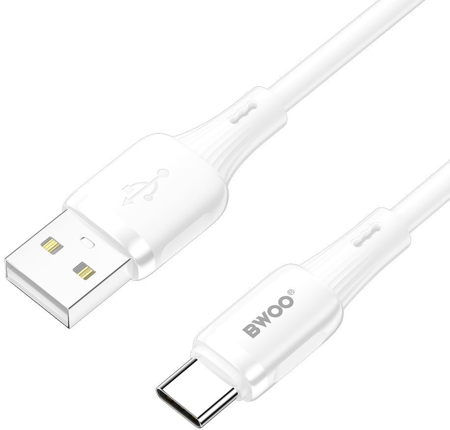 Câble de données et de charge USB-A - USB-C BWOO X329C, 18W, 1m, Blanc