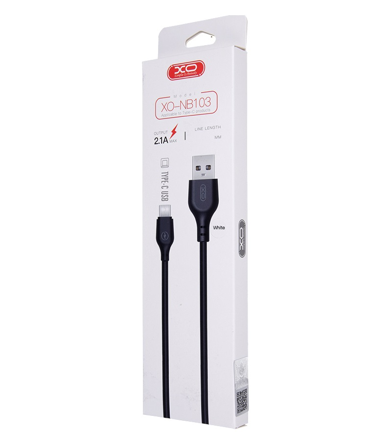 Câble de Données et de Charge USB-A - USB-C XO Design NB103, 18W, 2m, Noir
