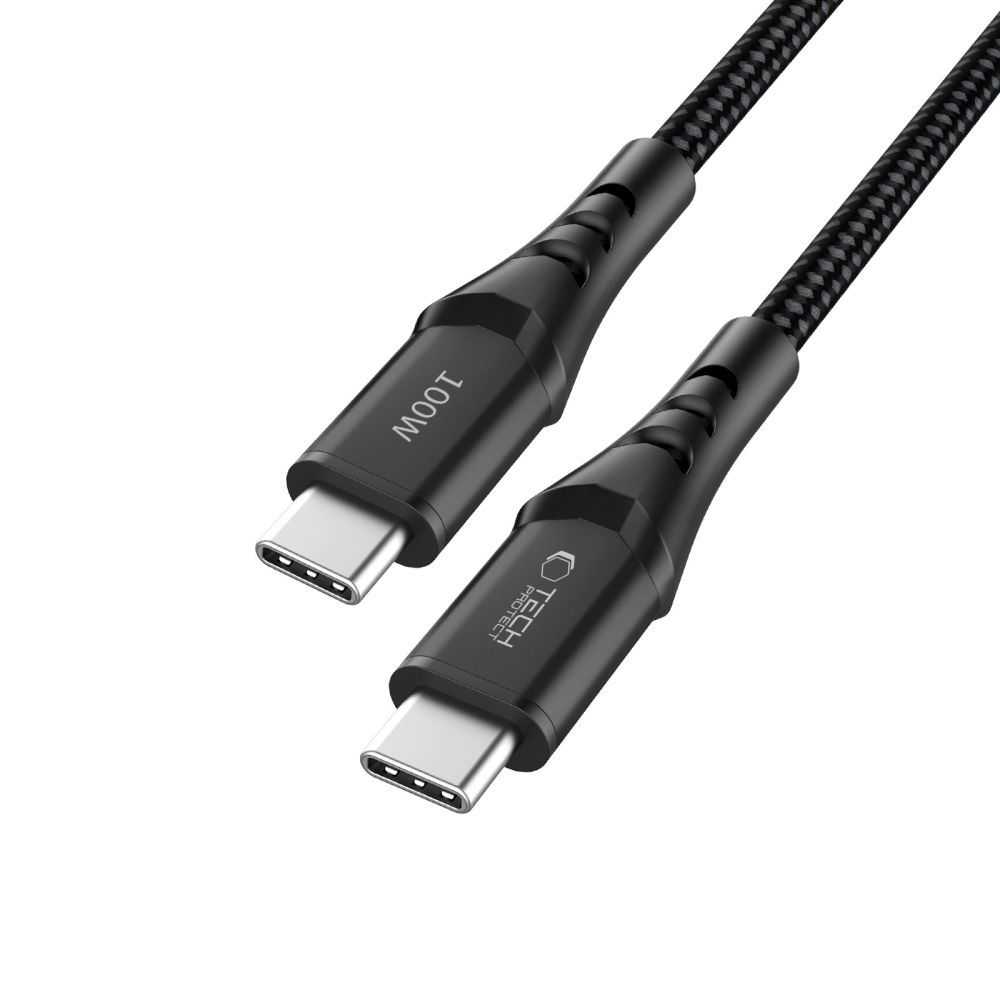 USB-C Daten- und Ladekabel - USB-C Tech-Protect UB11T Ultraboost, 100W, 2m, Schwarz