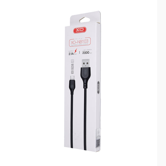 Câble de Données et de Charge USB-A - microUSB XO Design NB103, 18W, 2m, Noir