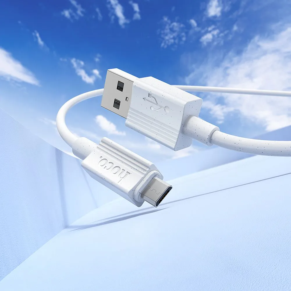 Daten- und Ladekabel USB-A - microUSB HOCO X107, 18W, 1m, Weiß