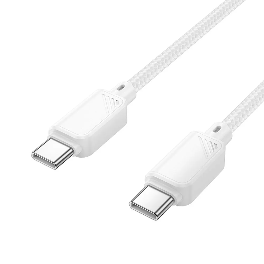 Câble de données et de charge USB-C - USB-C HOCO X113, 60W, 1m, Blanc