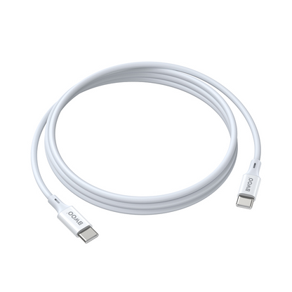 Câble de données et de charge USB-C - USB-C BWOO BO-X283CC-2M, 60W, 2m, Blanc