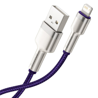 Câble de Données et de Charge USB-A - Lightning Baseus Cafule Metal Series, 18W, 2m, Violet CALJK-B05