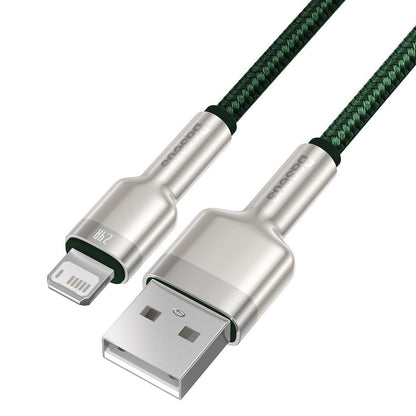Câble de Données et de Charge USB-A - Lightning Baseus Cafule Metal Series, 18W, 2m, Vert CALJK-B06