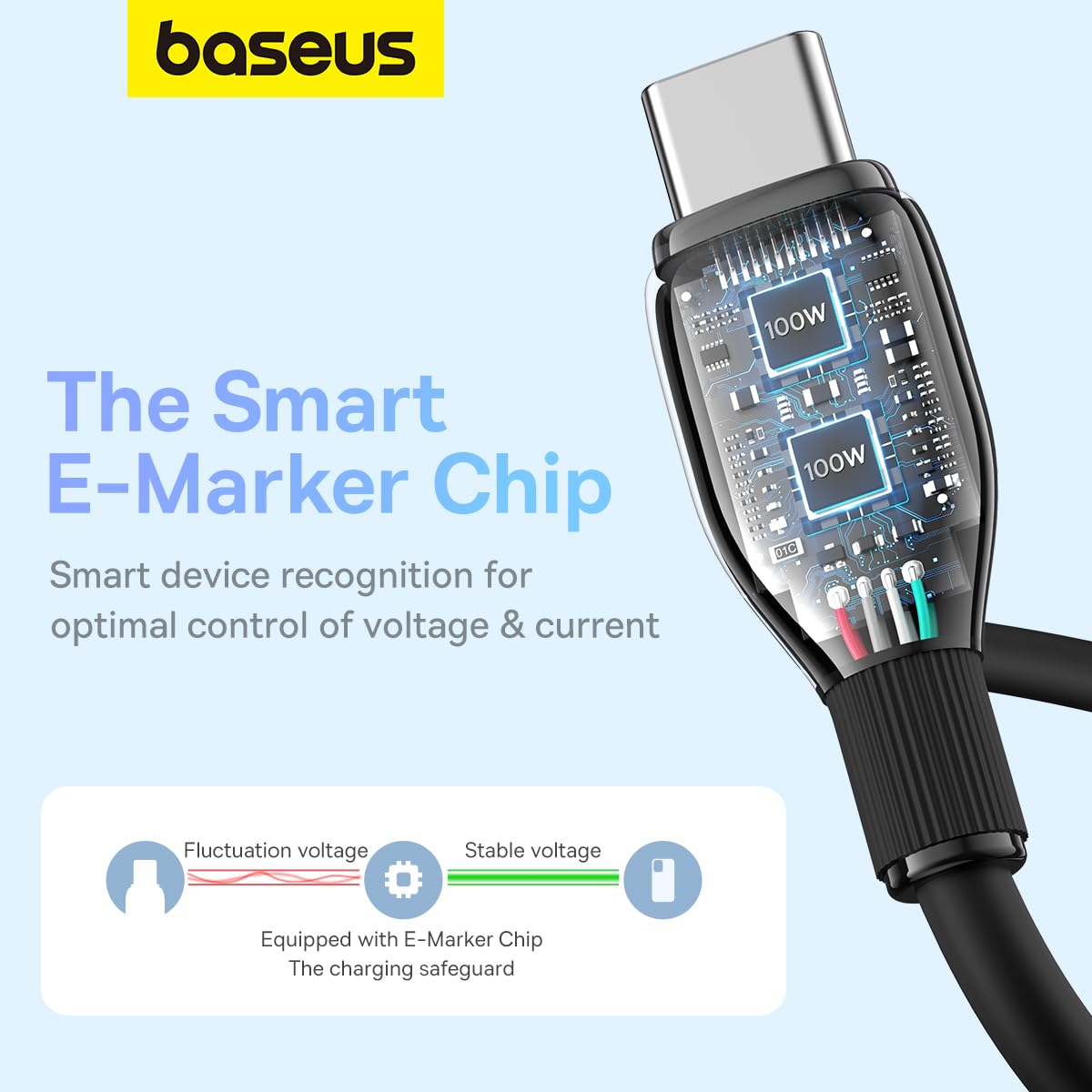 Daten- und Ladekabel USB-C - USB-C Baseus Pudding, 100W, 2m, Schwarz P10355702111-01