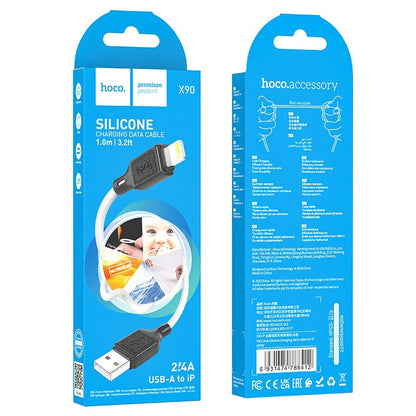 USB-A to Lightning Data and Charging Cable HOCO X90, 18W, 1m, White