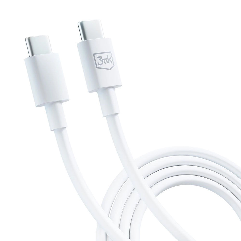 USB-C Data and Charging Cable - USB-C 3MK Hyper, 100W, 1.2m, White 