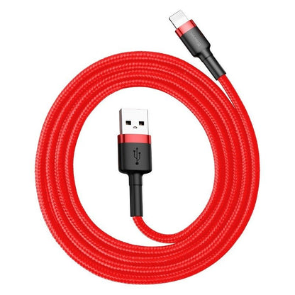USB-A to Lightning Data and Charging Cable Baseus Cafule, 18W, 1m, Red CALKLF-B09
