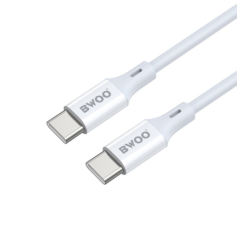 Câble de Données et de Charge USB-C - USB-C BWOO X282, 60W, 1m, Blanc