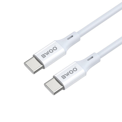 Câble de Données et de Charge USB-C - USB-C BWOO X282, 60W, 1m, Blanc