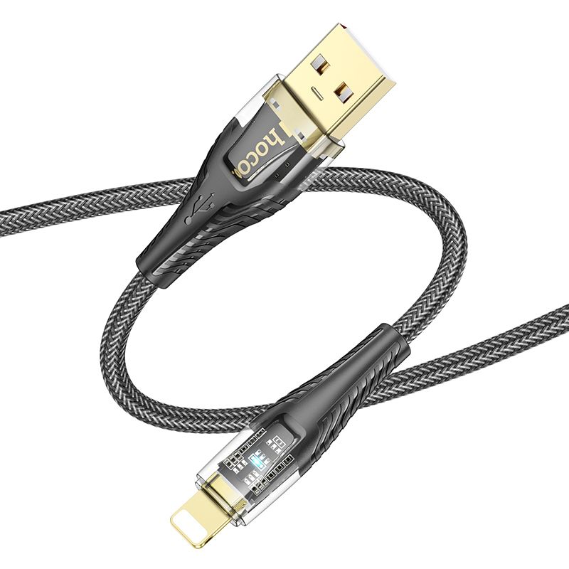 USB-A to Lightning Data and Charging Cable HOCO U121, 18W, 1.2m, Black