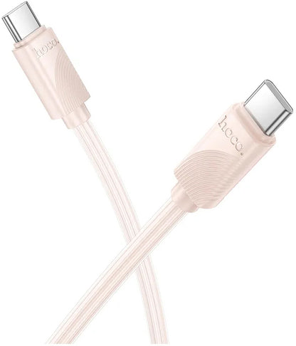 Câble de Données et de Charge USB-C - USB-C HOCO X114, 60W, 1m, Rose