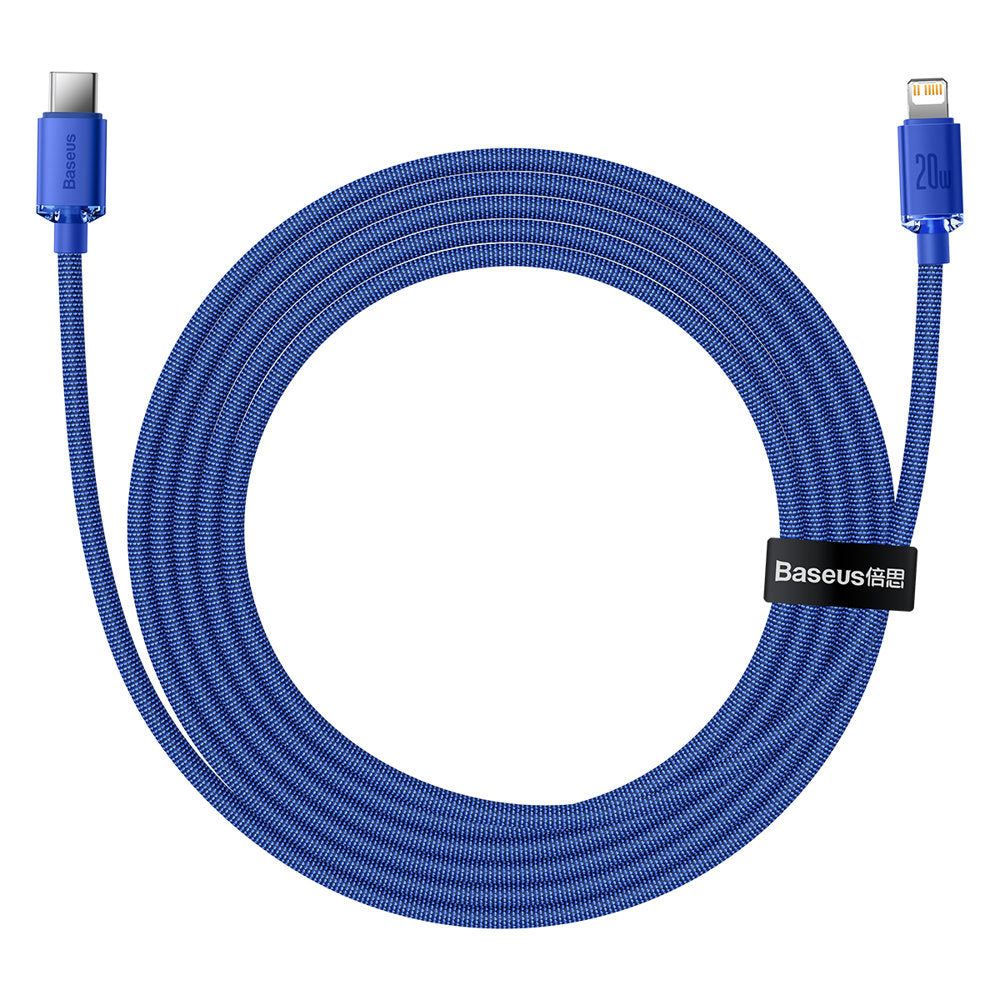 USB-C - Lightning Daten- und Ladekabel Baseus Crystal Shine Series, 20W, 1.2m, Blau CAJY000203