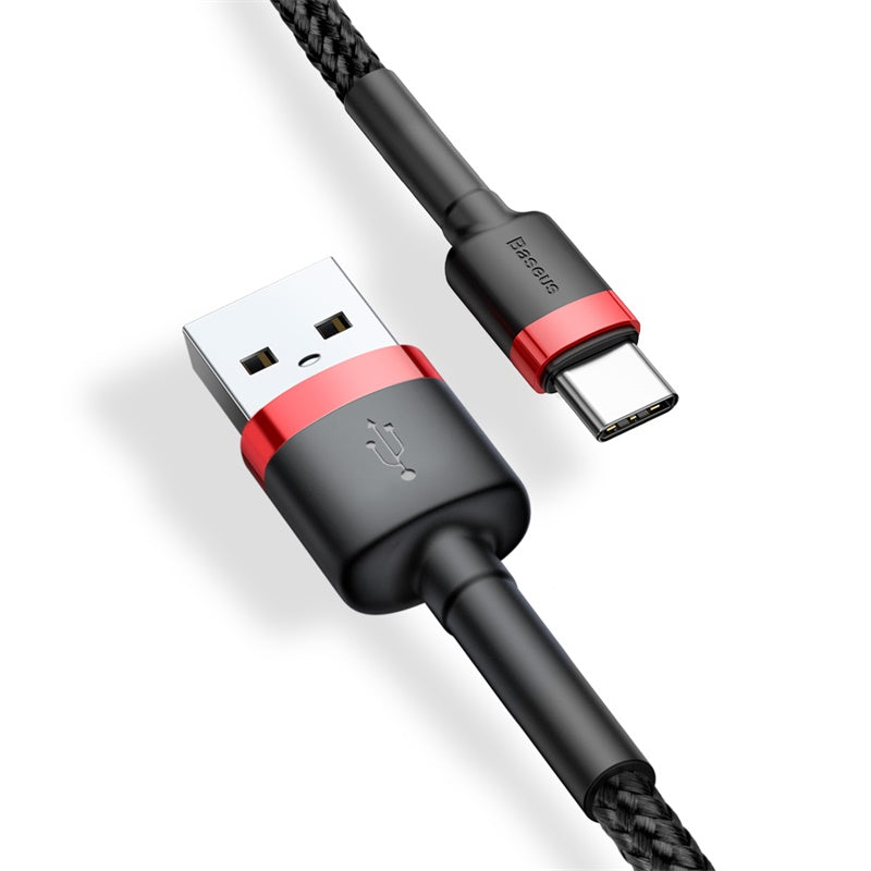 USB-A - USB-C Daten- und Ladekabel Baseus Cafule, 18W, 3m, Rot CATKLF-U91