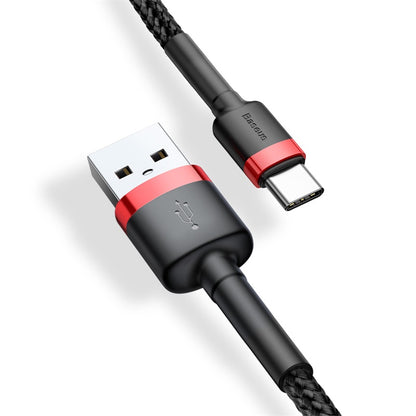 USB-A - USB-C Daten- und Ladekabel Baseus Cafule, 18W, 3m, Rot CATKLF-U91