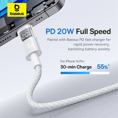 Daten- und Ladekabel USB-C - Lightning Baseus Display 2, 20W, 1m, Weiß P10382703211-00
