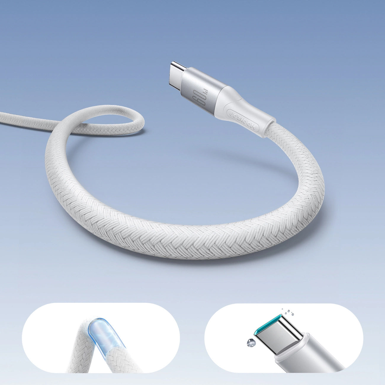Daten- und Ladekabel USB-C - USB-C Joyroom S-A28 Flash, 60W, 2m, Weiß