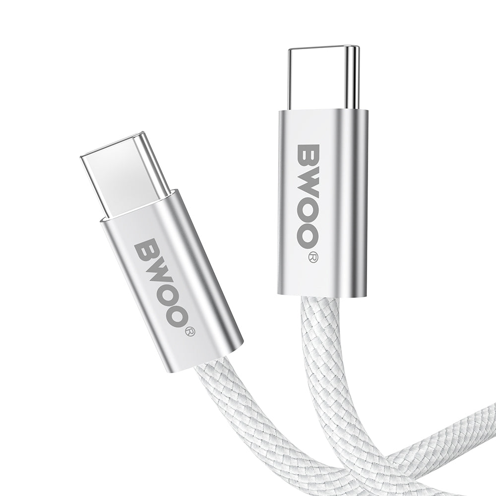 Câble de Données et de Charge USB-C - USB-C BWOO BO-X317C, 240W, 1m, Blanc