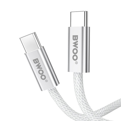 Câble de Données et de Charge USB-C - USB-C BWOO BO-X317C, 240W, 1m, Blanc