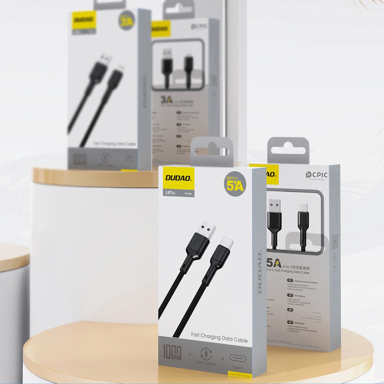 Câble de Données et de Charge USB-A - USB-C Dudao L9T, 100W, 1m, Noir