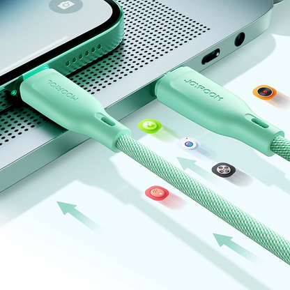 USB-C Data and Charging Cable - USB-C Joyroom S-A34, 60W, 1m, Green
