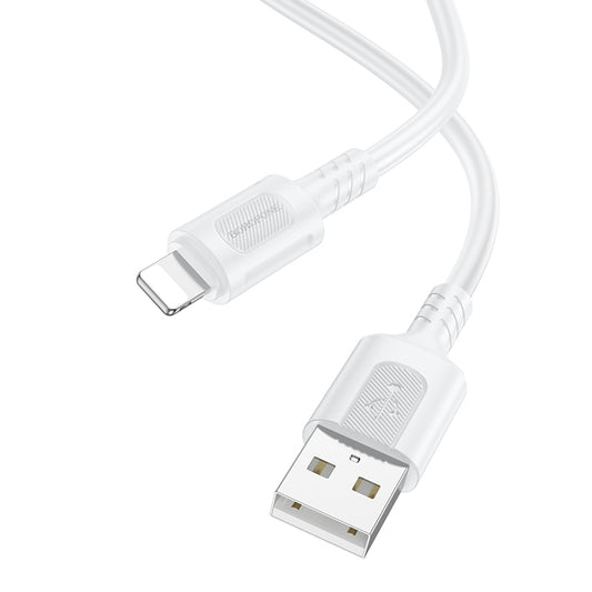 Câble de Données et de Charge USB-A - Lightning Borofone BX111 Feliz, 18W, 1m, Blanc