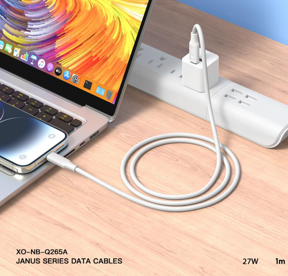 Câble de Données et de Charge USB-C - Lightning XO Design NB-Q265A, 27W, 1m, Blanc