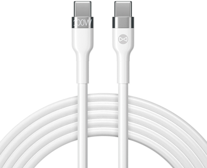 Câble de Données et de Charge USB-C - USB-C Forever Flexible, 100W, 2m, Blanc