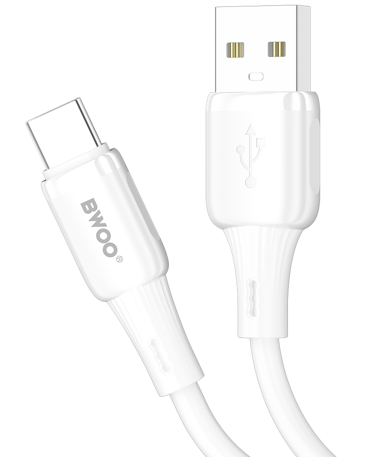 Câble de données et de charge USB-A - USB-C BWOO X329C, 18W, 1m, Blanc