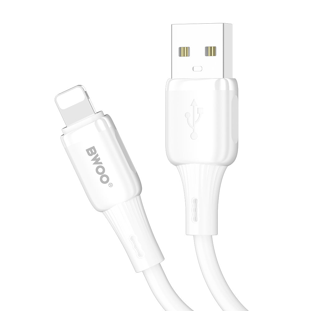 Câble de données et de charge USB-A - Lightning BWOO X329L, 15W, 1m, Blanc
