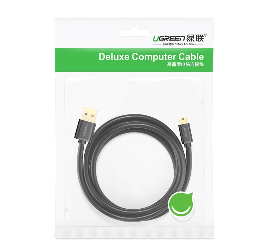 Câble de Données et de Charge USB-A - miniUSB UGREEN US132, 2m, Noir