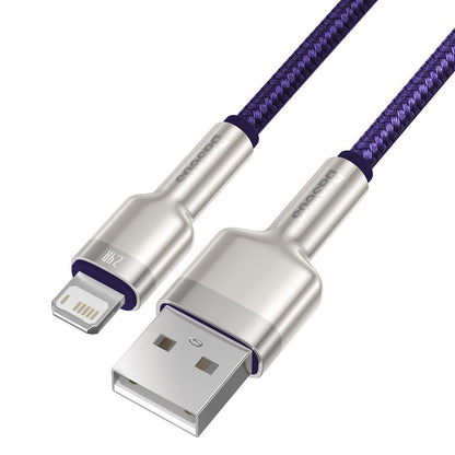 Câble de Données et de Charge USB-A - Lightning Baseus Cafule Metal Series, 18W, 2m, Violet CALJK-B05