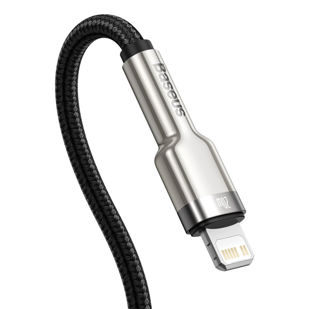 USB-C - Lightning Lade- und Datenkabel Baseus Cafule Metal Series, 20W, 2m, Schwarz CATLJK-B01